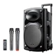 Колонка для квадратных танцев Newmine B12, 12-дюймовая портативная Bluetooth-колонка для уличных выступлений, мощный мобильный сабвуфер для караоке, уличная колонка с двумя микрофонами. - изображение 5