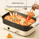 Електрична каструля Liven Electric Hot Pot, електрична каструля для приготування їжі, гаряча каструля, спеціальна каструля для 3-7 осіб, знімна багатофункціональна електрична каструля для приготування їжі та барбекю, 7 л, багатоцільова каструля DHG-710 - изображение 9