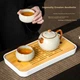 Чайник Qixuanyuan Rice Yellow Ru Kiln для заваривания чая дома, в одном чайнике, минималистичный керамический чайник в китайском стиле, чайный сервиз с подносом для сухого заваривания. - изображение 9