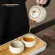 Чайник Qixuanyuan Rice Yellow Ru Kiln для заваривания чая дома, в одном чайнике, минималистичный керамический чайник в китайском стиле, чайный сервиз с подносом для сухого заваривания. - изображение 11