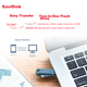 Флеш-накопитель SanDisk 128 ГБ Type-C USB3.2 Dual Drive DDC3 синего цвета, скорость чтения до 400 МБ/с, автоматическое резервное копирование, совместимость с телефонами и компьютерами, двухинтерфейсный накопитель большой емкости. - зображення 4