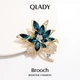 Брошь Qlady Blue Wood Rose с кристаллами, роскошная, подарочная - изображение 4