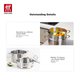 Набор ZWILLING Nova Plus, состоящий из двухслойной кастрюли из нержавеющей стали, суповой кастрюли, корзины для приготовления супа и булочек на пару, большой вместимости, 28 см. - изображение 8