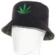 Панама двухсторонняя из хлопковой ткани стильная модная универсальная Cannabis Subp22828 L / 57-58 Черный - изображение 1