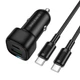 Автомобільний зарядний пристрій BOROFONE BZ34B USB / Type-C PD38W with cable, Black - зображення 1