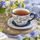 Чашка з блюдцем порцелянові Vintage Blue 270 мл (498-350) - изображение 1