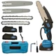 Аккумуляторная цепная пила Chain Saw 48V для сада и столярных работ с двумя шинами 6 и 8 дюймов и двумя аккумуляторами в кейсе автономный инструмент для обрезки веток и распиловки древесины профессиональный инструмент для мастеров и ухода за участком - изображение 1