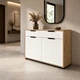 Стильний комод Nola 1200х450х750 з шухлядами та полицями Білий/Дуб Артізан - зображення 4