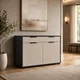 Стильний комод Nola 1200х450х750 з шухлядами та полицями Кашемір/Антрацит - зображення 1