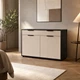 Стильний комод Nola 1200х450х750 з шухлядами та полицями Кашемір/Антрацит - зображення 2