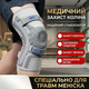 Полужесткий медицинский наколенник ортопедический с фиксирующими ремнями и силиконовым кольцом для стабилизации коленного сустава, поддержки мениска и связок Серый (Размер S) - изображение 2
