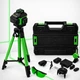 Лазерний рівень нівелір Laser Level 4D 2 акумулятори 16 ліній зелений промінь зі штативом в кейсі зелений - зображення 1