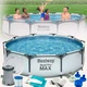 Каркасный бассейн Bestway 56416 + насос фильтр 366 x 76 см семейный бассейн для дома дачи двора детей и взрослых - изображение 3