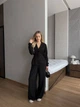 Костюм жiночiй класичний лляний сорочка+штани чорного кольору 38170 46/48 - зображення 1