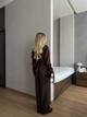 Костюм жiночiй класичний лляний сорочка+штани коричневого кольору 38168 46/48 - зображення 5