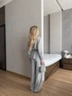 Костюм жiночiй класичний лляний сорочка+штани сiрого кольору 38169 46/48 - зображення 6