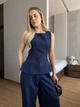 Жіночий прогулянковий костюм (топ+брюки) Uaclothes 46 Синій (like38176-186081350) - зображення 2