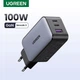 Зарядное устройство 100W Ugreen X756 Nexode X с 3 портами GaN Fast Charger совместимо с iPhone 17 Pro Max, Air 16, 15, 14, 13, 12 Plus, Pixel 9, 8 Pro 7a, Galaxy S25, S24, S23 Ultra, A56, A16, A06, iPad, MacBook Air Black (35038) - изображение 1