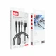 Кабель 3в1 Earldom EC-IMC031 USB-A Type-C Lightning Micro-USB 3A 1.2м нейлон быстрая зарядка - изображение 4
