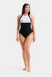 Купальник жіночий Arena SWIMSUIT LINDA CROSS BACK 010852-515 42 Чорний з білим - изображение 4