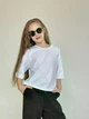 Футболки зі стразами для дівчаток OVER SHORT СмаілТайм SmileTime, біла, розмір 134 LL35-25-2 - зображення 2