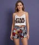 Жіноча атласна піжама Star Wars топ на бретелях та яскраві шорти з коміксами M/L Різнобарвний (20164) - изображение 1