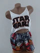 Жіноча атласна піжама Star Wars топ на бретелях та яскраві шорти з коміксами XS/S Різнобарвний (20164) - зображення 8