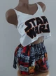 Жіноча атласна піжама Star Wars топ на бретелях та яскраві шорти з коміксами M/L Різнобарвний (20164) - изображение 6