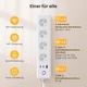 Розумний подовжувач MIUCDA для бездротової мережі з 4 розетками 10 A, 1 USB та 2 портами Type-C 1,5 м - зображення 4