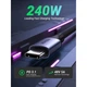 Дата кабель USB-C to USB-C 2.0m 240W space gray Ugreen (90440) - зображення 3