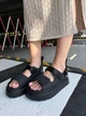 Жіночі уггі Сандалі Світло Чорні Ugg Goldenglow Sandals Black (35, чорний) - зображення 2