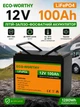 Аккумулятор Eco-Worthy 12V100Ah 1280Wh портативная универсальная LiFePO4 12.8V 100Ah батарея со встроенной BМС на 3000+ жизненных циклов - изображение 1