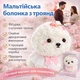 Фігурка "Мальтійська болонка" зі штучних троянд у подарунковій коробці KR-22, Рожевий - изображение 1