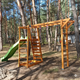 Дитячий деревʼяний ігровий майданчик SportBaby-23, з гіркою, гойдалкою, кільцями, драбиною, сіткою та пісочницею - зображення 7