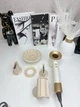 Фен Super Hair Dryer біло-золотий, бежеві насадки з іонізацією та турборежимом 5 насадок - зображення 4