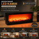 Декоративний LED-камін Ideen mit Herz 45 см: електричний камін з ефектом живого вогню, настінний, метал та скло, Чорний - зображення 1
