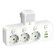Мережевий фільтр-розгалужувач J24U з нічником 0256/МК, 3 розетки + USB + Type-C Білий - зображення 1