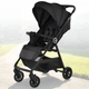 Дитяча прогулянкова коляска-книжка Bambi M 6317 LITE Black алюмінієва рама, ремені безпеки - зображення 5