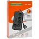 Мережевий фільтр-подовжувач 2505, 3 м, 5 розеток + 4 USB + Type-C Чорний (0258/МК) - зображення 6