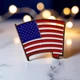 Значок Dobroznak Прапор USA 18.2x22.4 мм Синьо-червоний (7211) - зображення 3