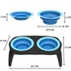 Миска Pet Bowl Set подвійна на складній підставці для собак та котів VEN0707 блакитна. - зображення 1