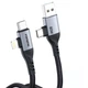 Кабель Foneng X92 4-в-1 (60W) USB/USB-C - USB-C/Lightning (M/M), 1 м, Black (X92-CA-FIO) - изображение 7