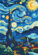Картина по номерам "The Starry Night" Riviera Blanca 28x40 см RB-1115 - зображення 1