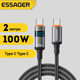 Кабель Essager Type-C to Type-C 100W 2м с дисплеем быстрая зарядка PD кабель тайп си - изображение 1