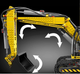 Конструктор Mould King Экскаватор на радиоуправлении 2169 деталей Technic 13112S желтый - изображение 6