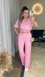 Жіночий костюм в рубчик (штани+футболка) Uaclothes 50 Рожевий (like38204-186361358) - изображение 5