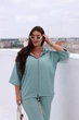 Жіночий костюм на блискавці (кофта з рукавом 3/4+штани) Uaclothes 54 Бірюзовий (like38214-186461359) - изображение 4