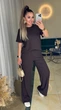 Жіночий костюм в рубчик (штани+футболка) Uaclothes 50 Коричневий (like38203-186351358) - изображение 6