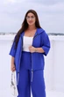 Жіночий костюм на блискавці (кофта з рукавом 3/4+штани) Uaclothes 50 Синій (like38212-186441358) - изображение 5