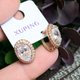 Сережки Xuping Jewelry довжина 1.4см ширина 1.1см медичне золото позолота 18К с1687 - зображення 3